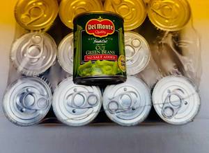 lot 86 image: MM. 12x 8oz Del Monte Cut Green Beans-No Salt Added