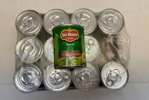 lot 87 image: MM. 12x 8oz Del Monte Cut Green Beans-No Salt Added