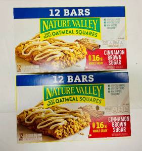 lot 89 image: MM. 2x 12ct Nature Valley Oatmeal Squares-Cinnamon Brown Sugar