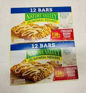lot 90 image: MM. 2x 12ct Nature Valley Oatmeal Squares-Cinnamon Brown Sugar