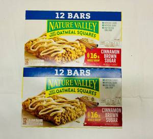 lot 92 image: MM. 2x 12ct Nature Valley Oatmeal Squares-Cinnamon Brown Sugar