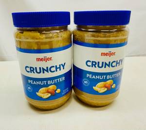 lot 96 image: MM. 2x 2lb 8oz Meijer Crunchy Peanut Butter-72025
