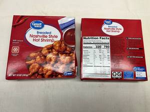 lot 165 image: K. 3x 10oz Nashville Style Hot Shrimp(Popcorn Shrimp wSeperate Sauce Packet)