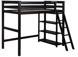 Twin Size Coaster Home Furnishings Anica Transitional Wood Loft Bed Frame with Ladder and Guardrails 460084