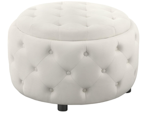 lot 25 image: Coaster 915407 Coaster Home Furnishings Angelina Tufted Storage Round Ottoman