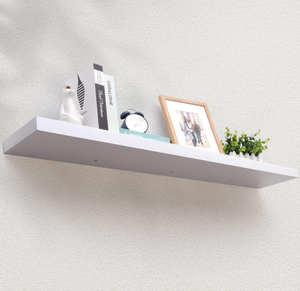 lot 116 image: Axeman Floating Shelves, Deep Modern Solid Wood Wall Shelves for Storage