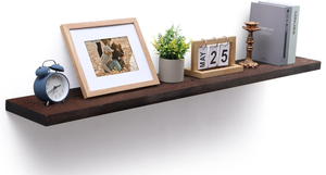 lot 119 image: Axeman Floating Shelves for Wall - Dark Wood Shelves for Wall