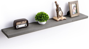 lot 125 image: 2PCS Fuqing  Floating Shelves for Wall Rustic Grey Wood