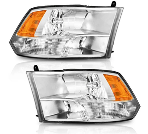 lot 127 image: WEELMOTO Headlights for 09-18 Dodge Ram 150010-18 Dodge Ram 2500 3500 Models with Factory Quad Style, 2019-2022 Ram 1500 Classic Headlamp Replacement Chrome Housing