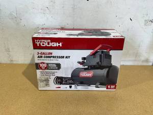 lot 437 image: Hyper Tough Black 100 PSI Oil-free Portable Air Compressor 3 gal