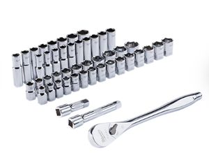 47PCS Milwaukee 48-22-9010 1/2" Drive Metric & SAE Ratchet and Socket Set with FOUR FLAT Sides