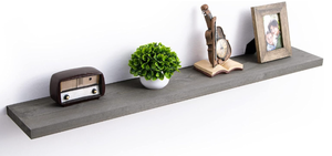 lot 138 image: Axeman Floating Shelves for Wall, Rustic Grey Wood Floating Shelve