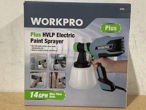 lot 642 image: WORKPRO Plus 14GPH Electric Paint Sprayer, 120 Volt, Model 2234