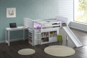 lot 3 image: Twin Size Coaster 400330T Coaster Bedroom Millie Workstation Loft Bed