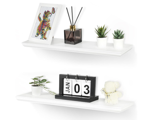 lot 369 image: Floating Shelves for Wall Dcor Set of 2, 24 Inch White