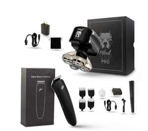 lot 406 image: Skull Shaver Pitbull Gold PRO Electric Razor & Baby Beast Trimmer for Men - Best Bald Head Shaver and Beard Trimmer