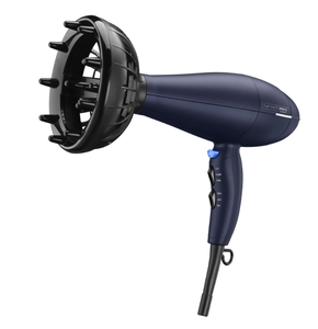 lot 407 image: LOT of 2 InfinitiPro by Conair 1875 Watt Texture Styling Hair Dryer for Natural Curls and Waves, Dark Blue, 1 Count 600R