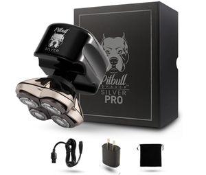 lot 416 image: Skull Shaver Pitbull Silver PRO Electric Head Shaver for Men, Wet & Dry Bald Head Shaver with Ergonomic Design