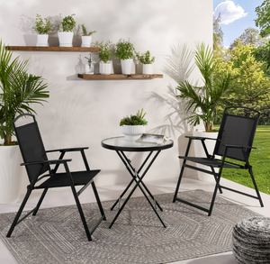 lot 623 image: Mainstays Albany Lane 3 Piece Bistro Set, Black