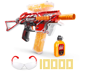 lot 633 image: XSHOT Hyper Gel Trace Fire Blaster, Outdoor, (10,000 Hyper Gel Pellets) by ZURU, Ages 14