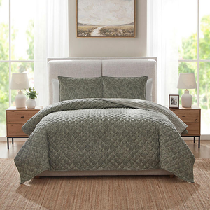 lot 153 image: 3PCS King Size Details by Becki Owens Juan Gauze Floral Quilt Set