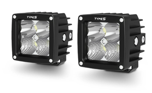 lot 181 image: TYPE S -Elevate 3 Inch Spot  Flood Combo Beam Cube Pod Light Set and Harness Kit - 4,000 Lumens, Waterproof, Off Road Lights, Truck, Jeep, UTV, ATV, SUV