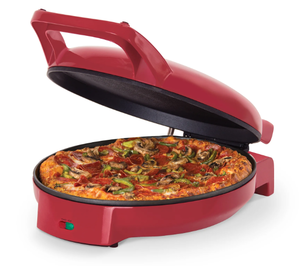 lot 183 image: Dash 12 Pizza Griddle, Red - Personal Pizza Maker with Dual Cooking Surfaces, Nonstick & 450°F Heat