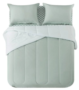 lot 193 image: 7PCS King Size Mainstays Reversible Bed in a Bag Comforter Set with Sheets