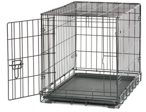 lot 239 image: Vibrant Life Single Door Folding Metal Wire Dog Crate with Divider and Tray