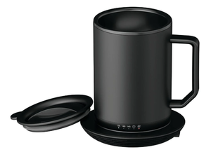 lot 273 image: ionMug & Charging Coaster, 12oz. Stainless Steel Self Heating Coffee Mug with Lid