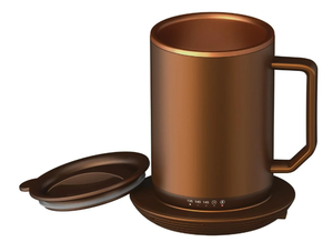 lot 292 image: ionMug & Charging Coaster, 12oz. Stainless Steel Self Heating Coffee Mug with Lid