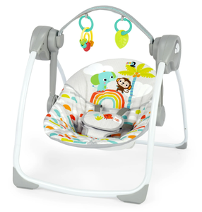 lot 681 image: Bright Starts Playful Paradise Portable Compact Baby Swing with Toys