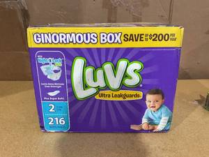 lot 177 image: Luvs Ultra Leakguards Diapers Size 2, 216 Count