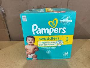 lot 187 image: Pampers Swaddlers Diapers - Size 2, 148 Count