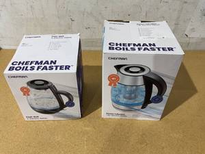 lot 276 image: LOT OF 2 Chefman 1.8L & 1L Electric Kettle