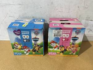 lot 293 image: LOT OF 2 Parents Choice Paw Patrol Training Pants for GirlsBoys, 4T5T, 70 Count