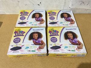 lot 299 image: LOT OF 4 Crayola Color and Erase Mat, Travel Coloring Kit for Toddlers