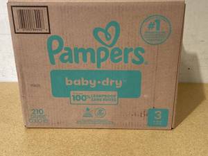 lot 684 image: Pampers Baby Dry Size 3 Diapers (210 Count)