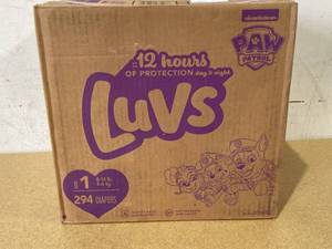 lot 685 image: Luvs Paw Patrol Edition Diapers Size 1 (294 diapers)