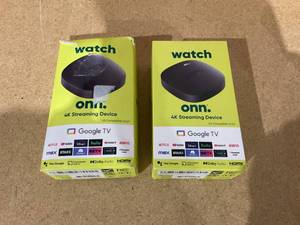 lot 219 image: LOT OF 2 Onn. Google TV 4K Streaming Box (New, 2023), 4K UHD Resolution