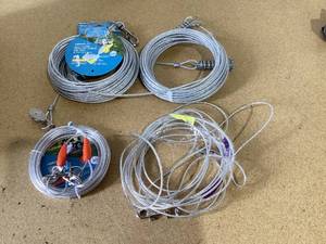 lot 488 image: LOT OF 4 Vibrant Life Vinyl-Covered Trolley Cable Tie-Out for Dogs,