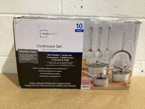 lot 509 image: Mainstays Stainless Steel 10-Piece Cookware Set