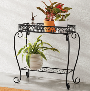 lot 499 image: Mainstays Traditional 2-tier Plant Stand, 26 L x 13 W x 26 H
