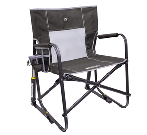 lot 504 image: GCI Outdoor Freestyle Rocker XL Oversized Foldable Rocking Camp Chair, Pewter