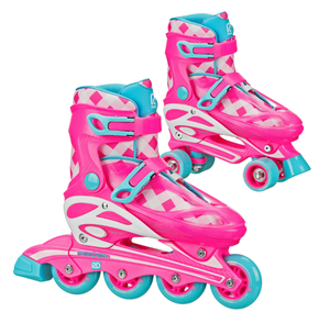 lot 505 image: Roller Derby Girls 2N1 Roller and Inline Skates Size 3-6 Gingham
