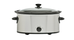 lot 202 image: LOT OF 2 Mainstays 6 Quart Oval Slow Cooker, Stainless Steel Finish, Glass Lid