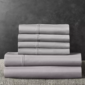 lot 722 image: 6PCS Full Size Members Mark Hotel Premier Collection 700-Thread-Count Striped Egyptian Cotton Sheet Set