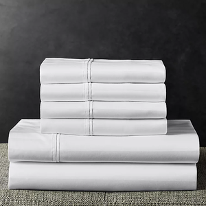 lot 726 image: 6PCS Queen Size Members Mark Hotel Premier Collection 700-Thread-Count Striped Egyptian Cotton Sheet Set