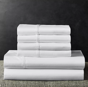 lot 727 image: 6PCS Cal King Members Mark Hotel Premier Collection 700-Thread-Count Striped Egyptian Cotton Sheet Set