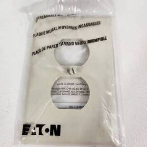 lot 19 image: Lot Of Twenty New Off White WallPlates Eaton PJ8W-F-LW
